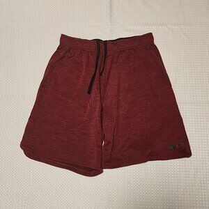 Nike Shorts Mens Medium Red Burgandy Swoosh Dri Fit Active Athletic 8 in inseam